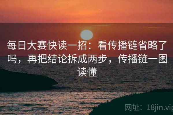 每日大赛快读一招：看传播链省略了吗，再把结论拆成两步，传播链一图读懂