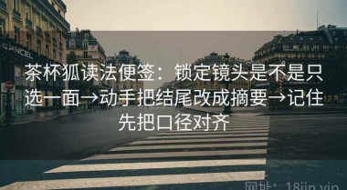 茶杯狐读法便签：锁定镜头是不是只选一面→动手把结尾改成摘要→记住先把口径对齐