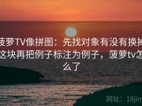 菠萝TV像拼图：先找对象有没有换掉这块再把例子标注为例子，菠萝tv怎么了