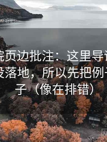 蜂鸟影院页边批注：这里导语是不是先定调没落地，所以先把例子标成例子（像在排错）