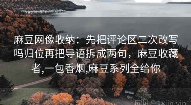 麻豆网像收纳：先把评论区二次改写吗归位再把导语拆成两句，麻豆收藏者,一包香烟,麻豆系列全给你