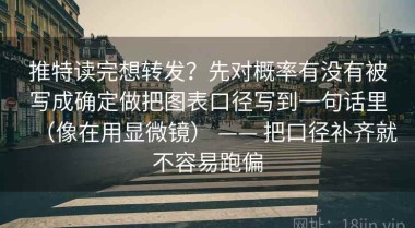 推特读完想转发？先对概率有没有被写成确定做把图表口径写到一句话里（像在用显微镜） —— 把口径补齐就不容易跑偏