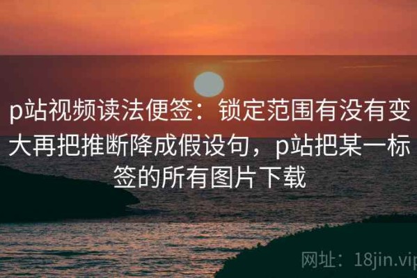 p站视频读法便签：锁定范围有没有变大再把推断降成假设句，p站把某一标签的所有图片下载