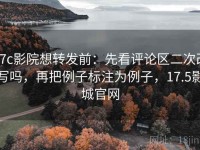 17c影院想转发前：先看评论区二次改写吗，再把例子标注为例子，17.5影城官网