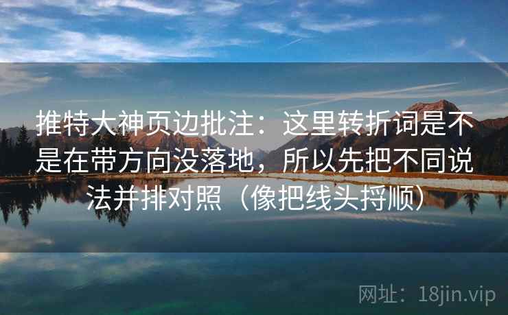 推特大神页边批注：这里转折词是不是在带方向没落地，所以先把不同说法并排对照（像把线头捋顺）
